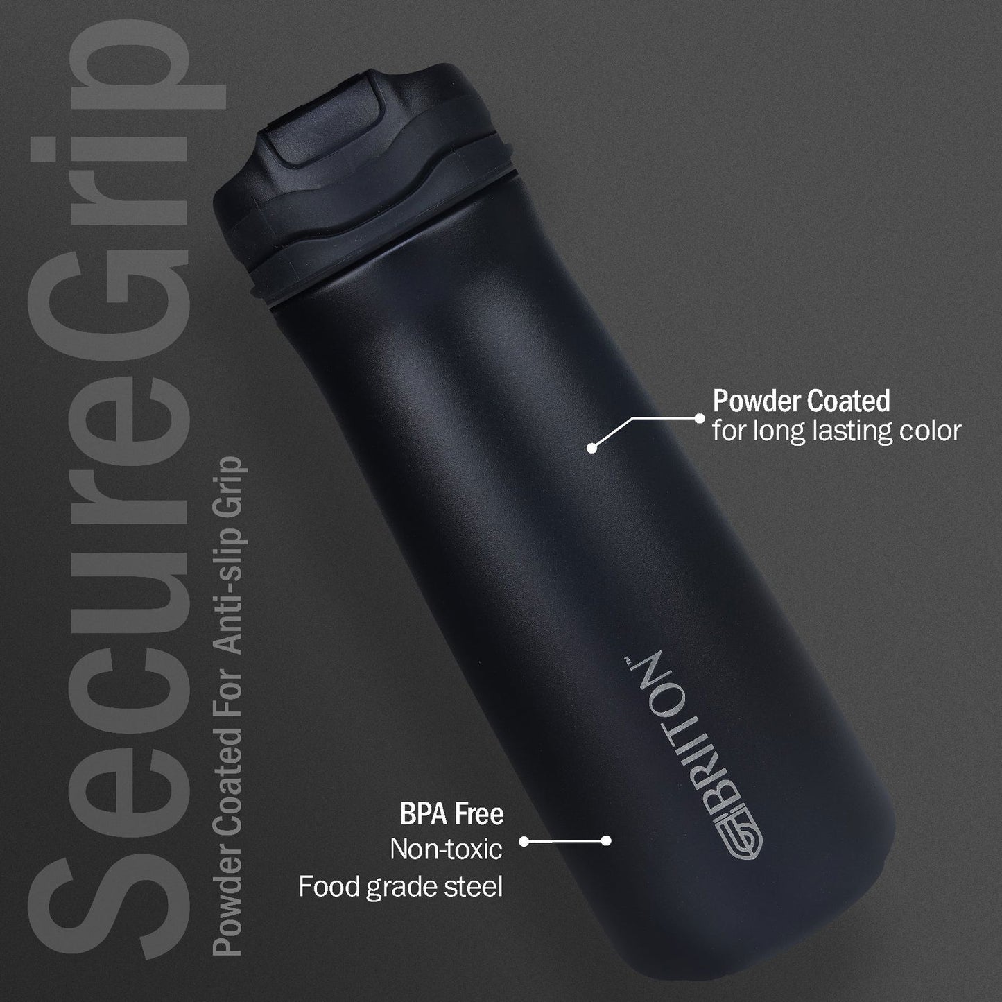 Briiton Hybec 600ml | Stainless Steel Water Bottle | Hot & Cold -