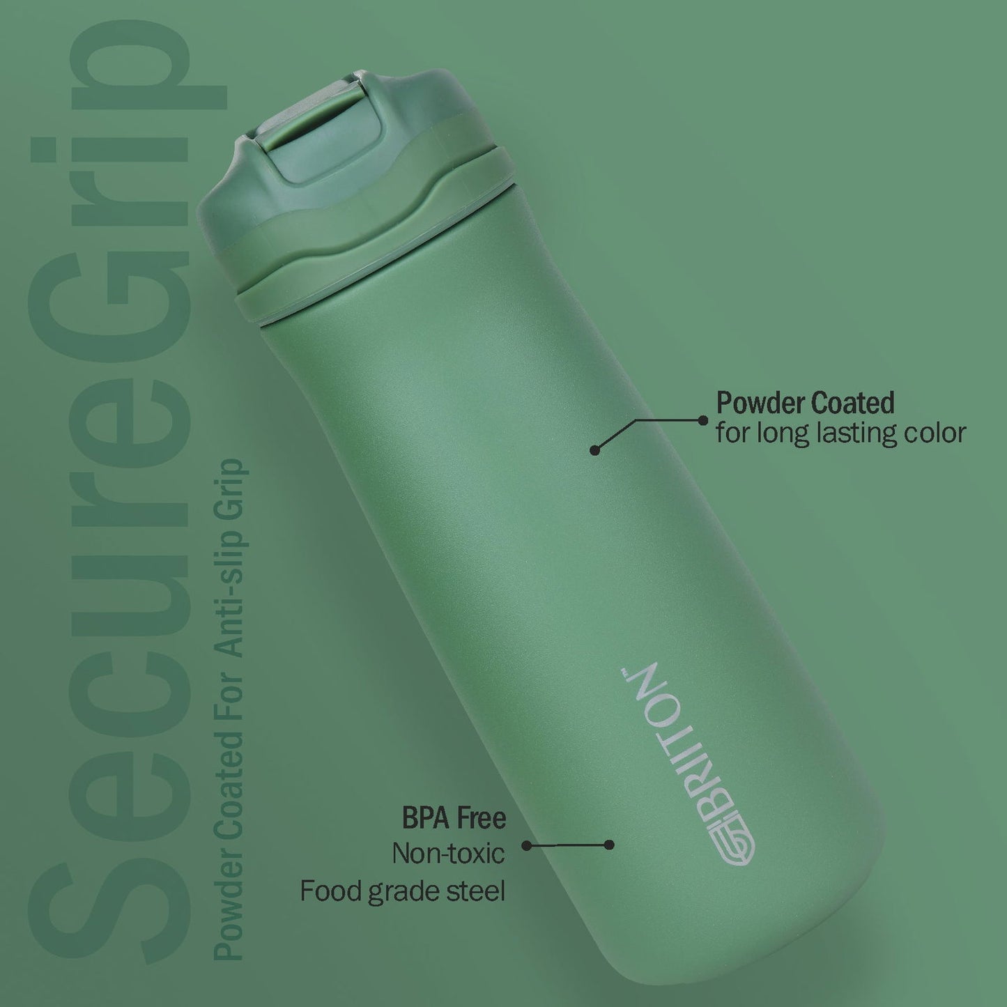 Briiton Hybec 600ml | Stainless Steel Water Bottle | Hot & Cold -