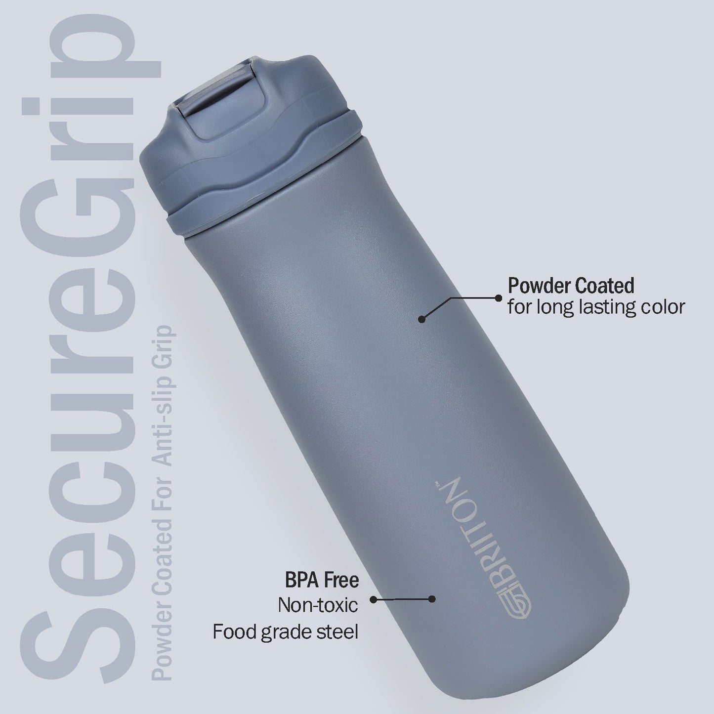 Briiton Hybec 600ml | Stainless Steel Water Bottle | Hot & Cold -