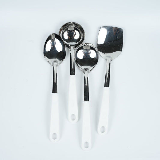 ACE STAINLESS SPOON SET FOR DINING TABLE | KITCHEN - ACE 4 PC SERVING SET - owleto