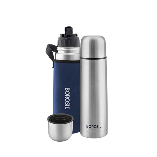 Borosil Thermo Flask | Stainless Steel  Hydra Thermo Vacuum Insulated Flask Water Bottle | Hot & Cold - 