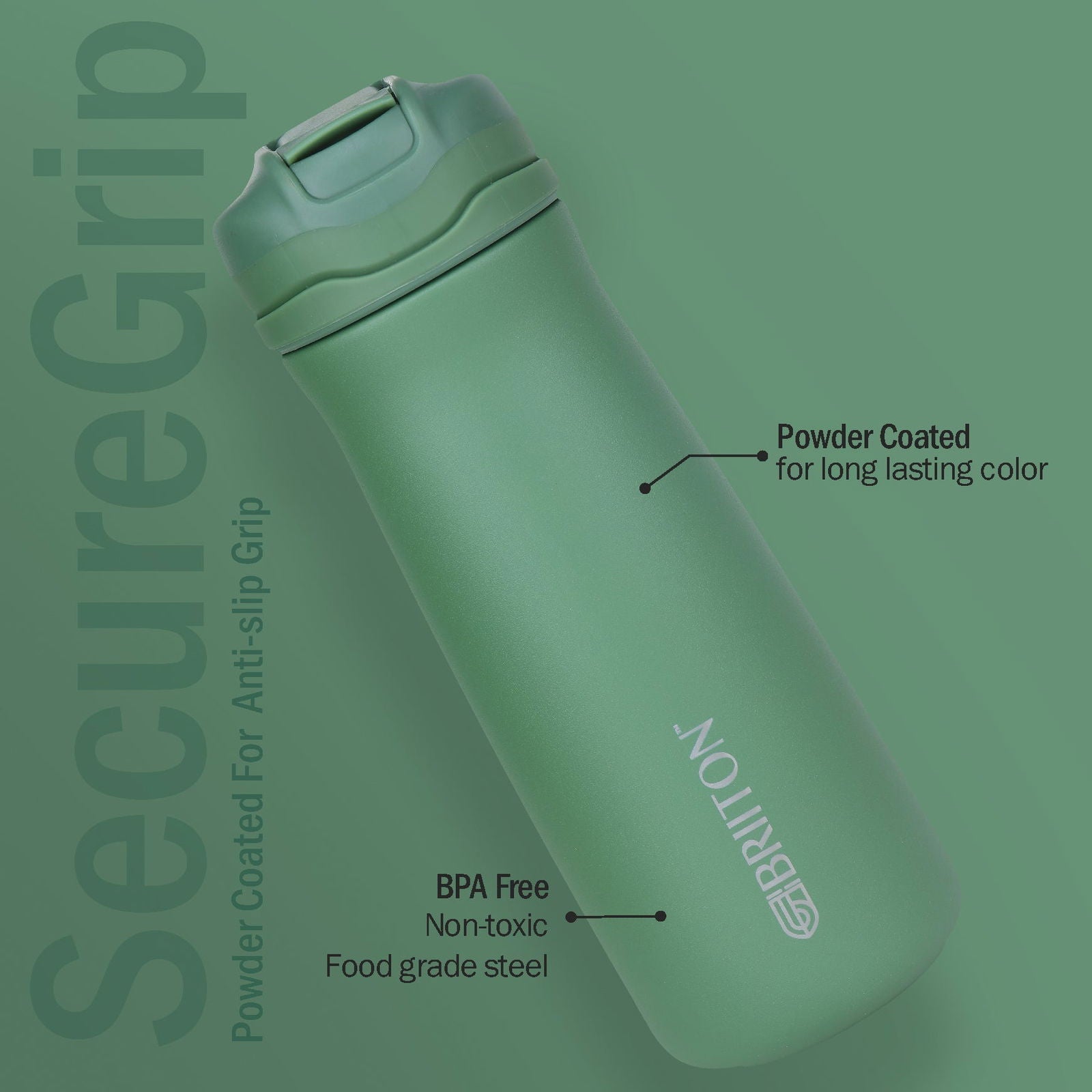 Briiton Hybec 600ml | Stainless Steel Water Bottle | Hot & Cold - 