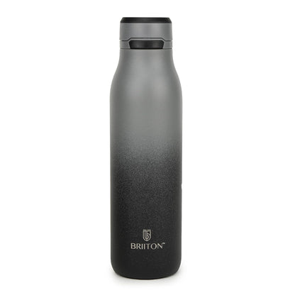 Briiton Jumper 750ml Stainless Steel Water Bottle | Copper Coated Vacuum Insulation  Secure Grip  Leakproof Easy Pour Cap - 