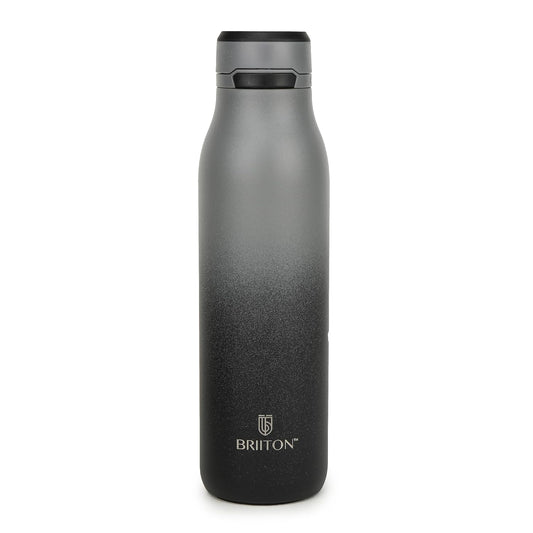 Briiton Jumper 750ml Stainless Steel Water Bottle | Copper Coated Vacuum Insulation  Secure Grip  Leakproof Easy Pour Cap - 