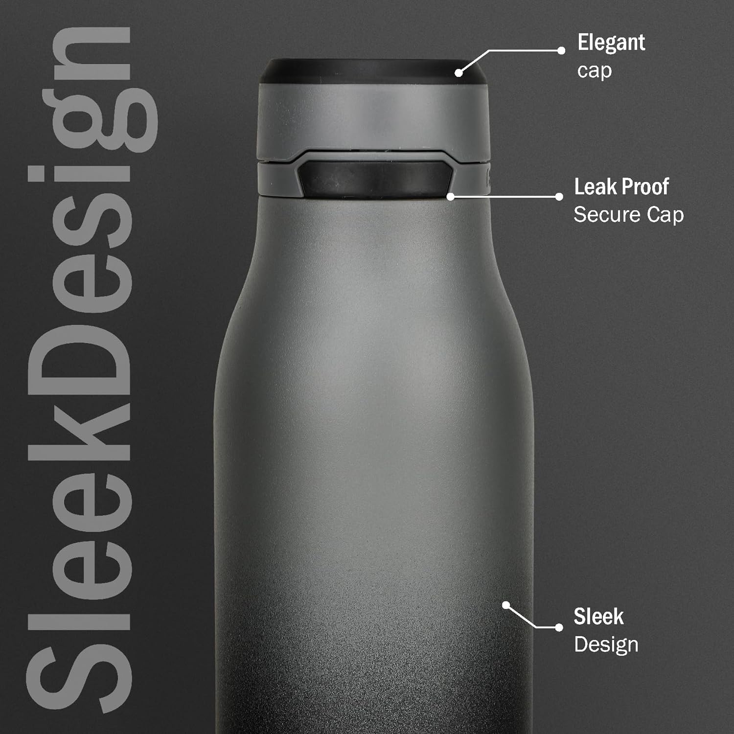 Briiton Jumper 750ml Stainless Steel Water Bottle | Copper Coated Vacuum Insulation  Secure Grip  Leakproof Easy Pour Cap - 