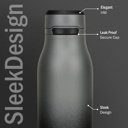 Briiton Jumper 750ml Stainless Steel Water Bottle | Copper Coated Vacuum Insulation  Secure Grip  Leakproof Easy Pour Cap - 