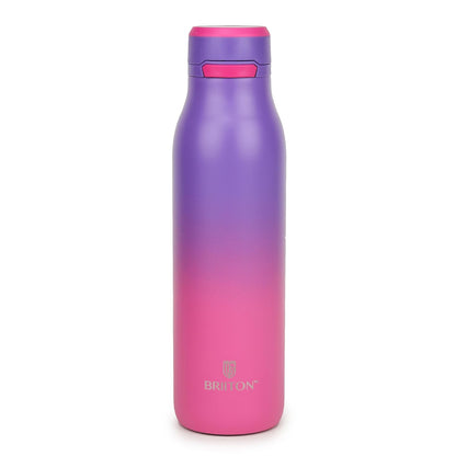 Briiton Jumper 750ml Stainless Steel Water Bottle | Copper Coated Vacuum Insulation  Secure Grip  Leakproof Easy Pour Cap - 