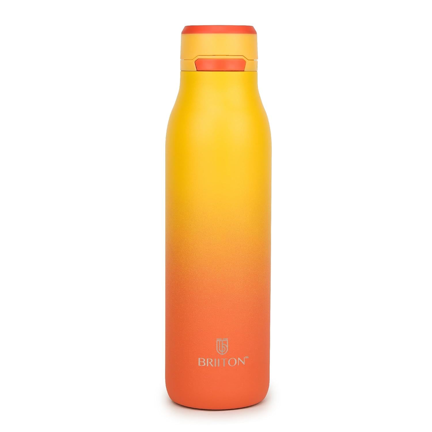 Briiton Jumper 750ml Stainless Steel Water Bottle | Copper Coated Vacuum Insulation  Secure Grip  Leakproof Easy Pour Cap - 