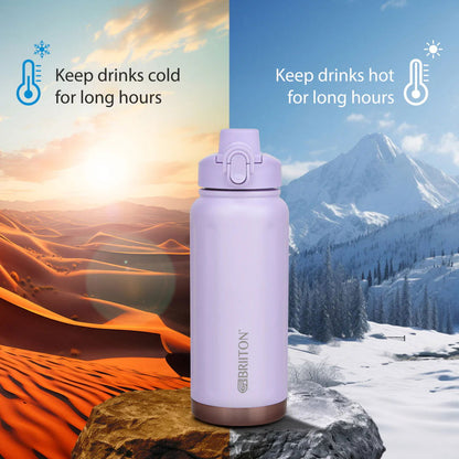 Briiton Niagra 750ml | Double Wall Stainless Steel Water Bottle |  Leakproof Flask For Hot & Cold Drinks - 