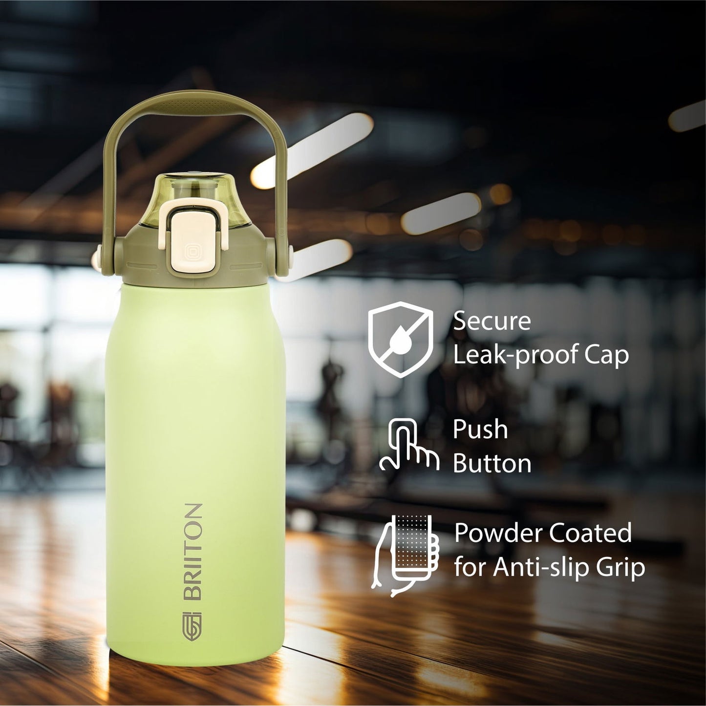 Briiton Nikola 1300ml Stainless | Steel Water Bottle | Leakproof Flask For Hot & cold - 
