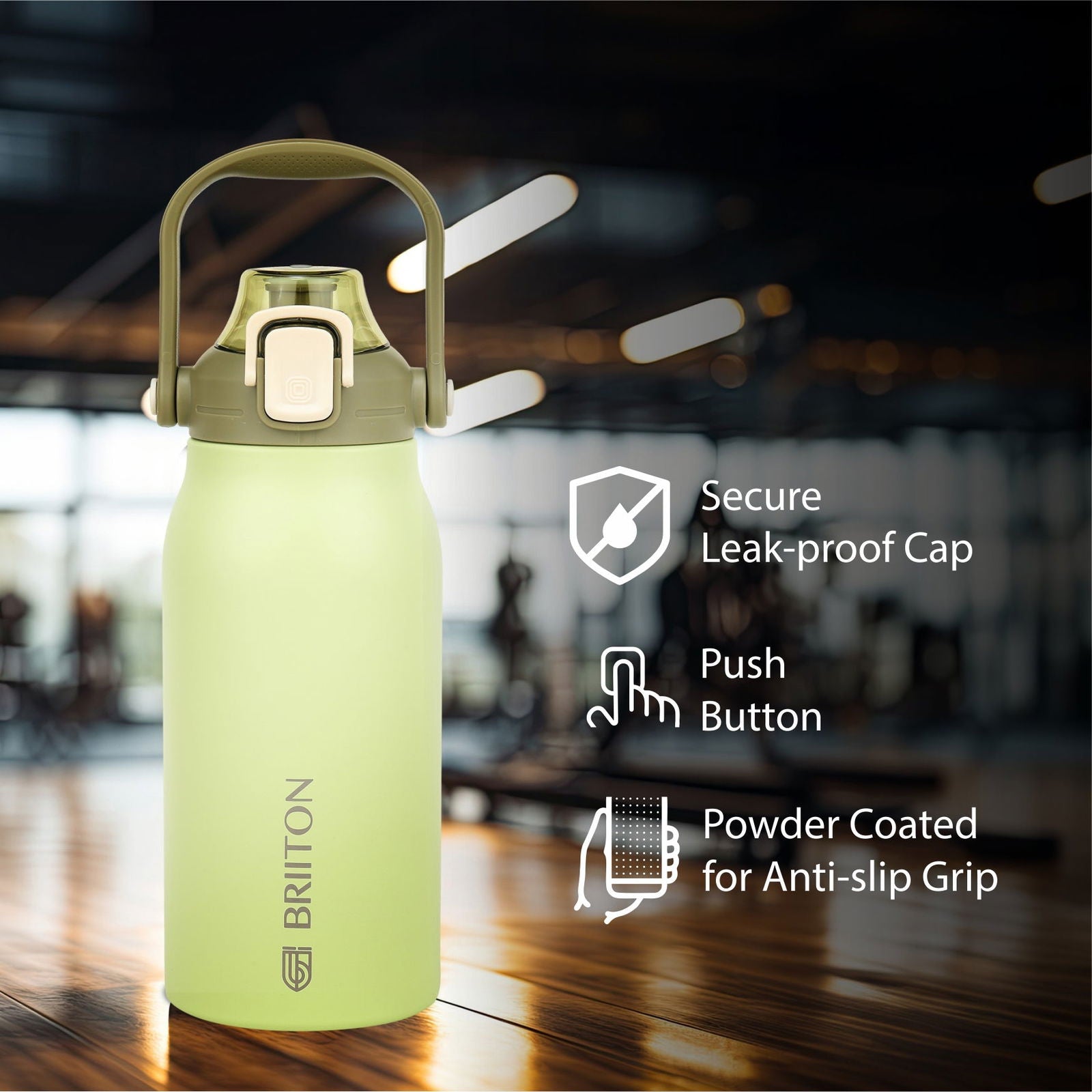 Briiton Nikola 1300ml Stainless | Steel Water Bottle | Leakproof Flask For Hot & cold - 