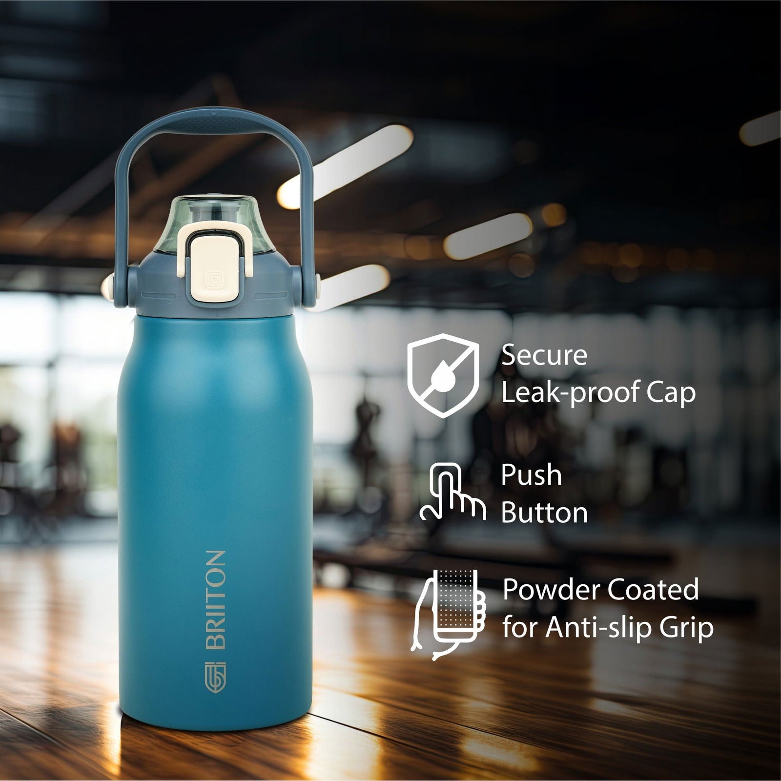 Briiton Nikola 1300ml Stainless | Steel Water Bottle | Leakproof Flask For Hot & cold - 