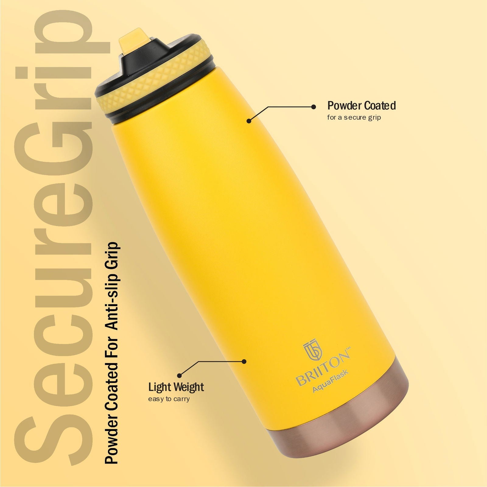 Briiton Oceano  1000ml | Stainless Steel Water Bottle | Copper Coated Vacuum Insulation | Hot & Cold Thermos - 