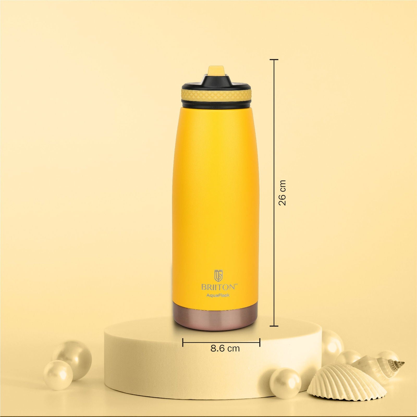 Briiton Oceano  1000ml | Stainless Steel Water Bottle | Copper Coated Vacuum Insulation | Hot & Cold Thermos - 