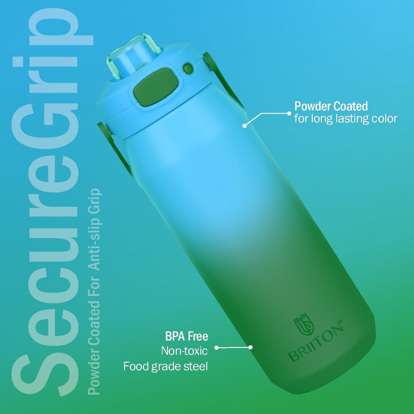 Britton Costa | Double Wall Stainless Steel Water Bottle | Leakproof - 