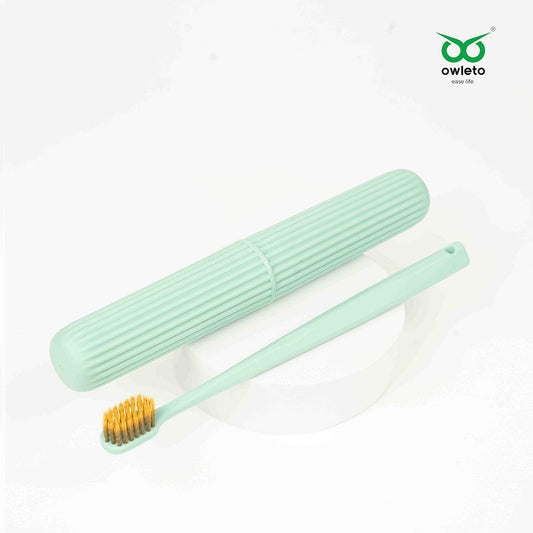 Capsule Shape Travel Toothbrush and Toothpaste Case Holder-Durable and Portable - Capsule Shape Travel Toothbrush and Toothpaste Case Holder-Durable and Portable - owleto