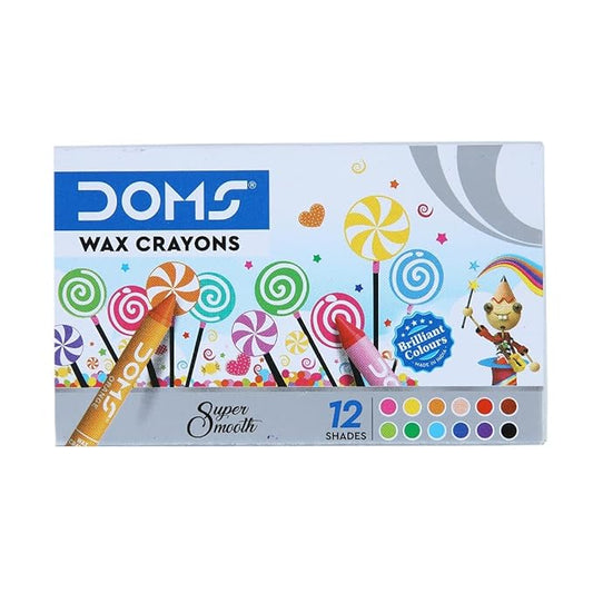 Doms 12 Shades Wax Crayons - Doms 12 Shades Wax Crayons - owleto