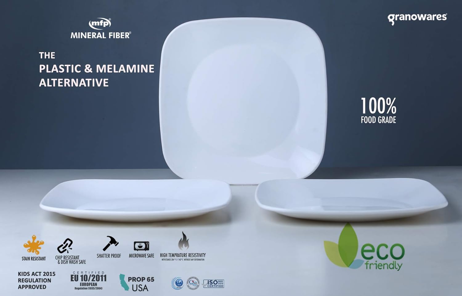 GRANOWARE QUADRA HALF PLATE 6 PC SET - 