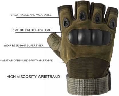 Hiking,Cyclling,Travelling, Motorcycle Riding, Arm Shooting Gym Gloves (Pack of 1 Pair, Assorted) - 