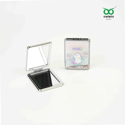 Kids' Square Pocket Mirror: Portable Handheld Makeup Mirror-Double sided mirror - Kids' Square Pocket Mirror: Portable Handheld Makeup Mirror-Double sided mirror - owleto