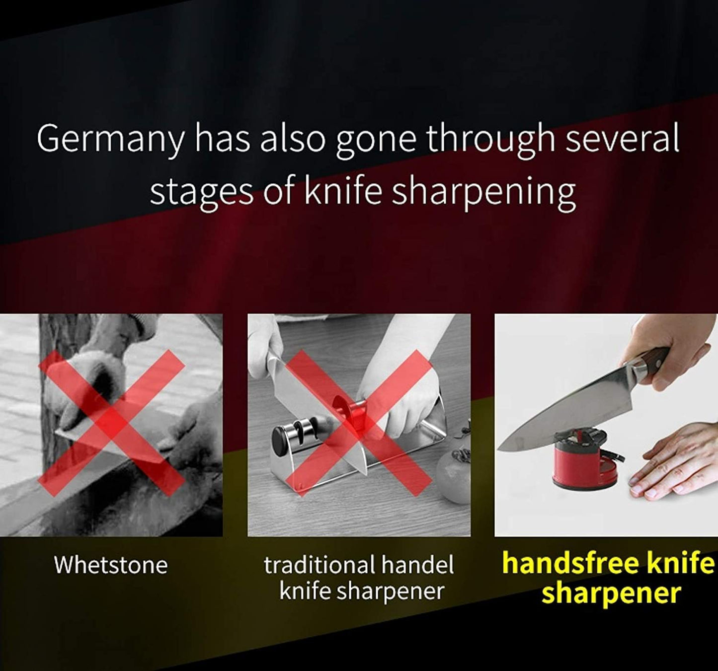 Knife Sharpener with Suction Pad for Kitchen Knife Tool for Household - 