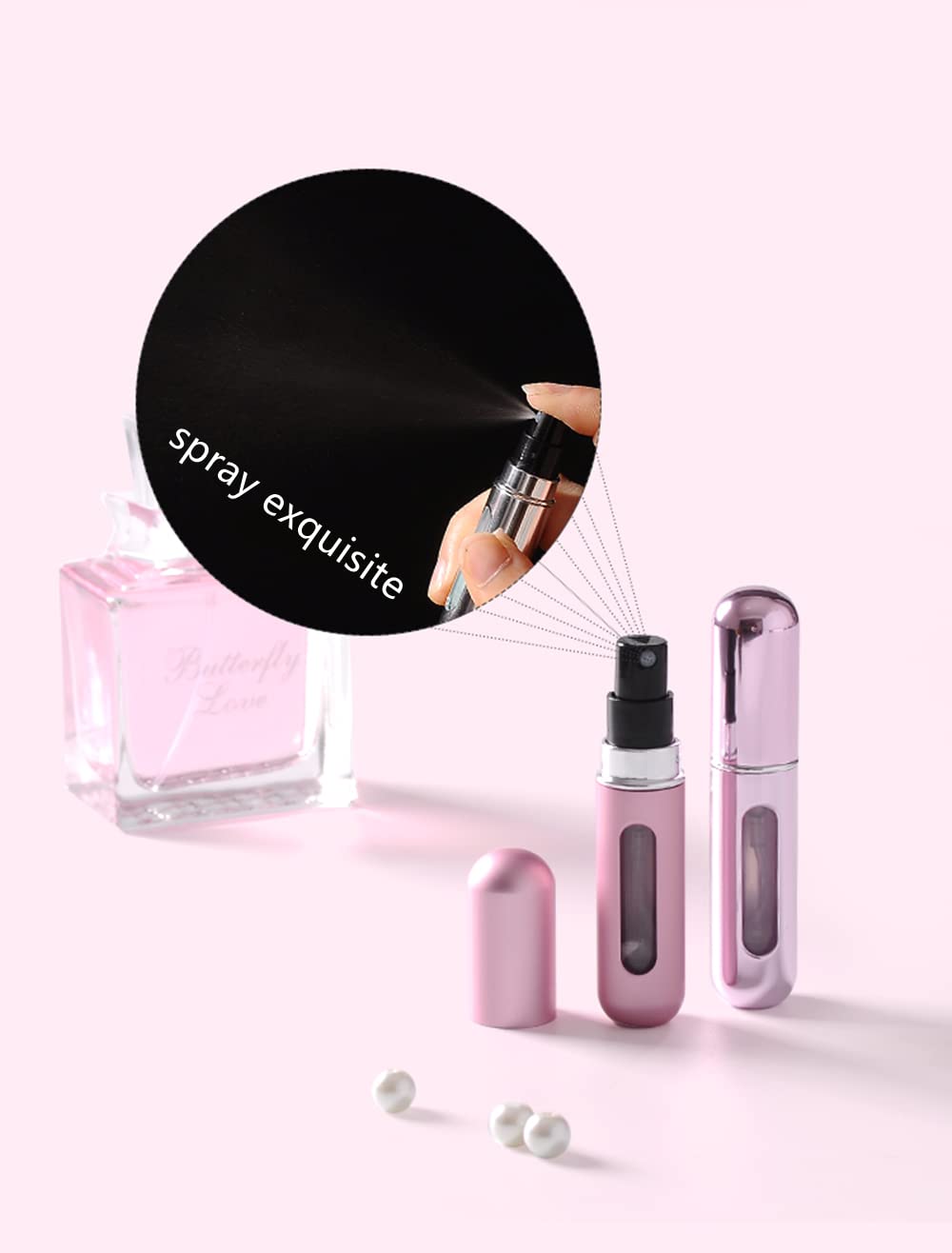 Mini Refillable Perfume Portable Atomizer Bottle Refillable Perfume Spray (5ml - pack of 6 ) - 