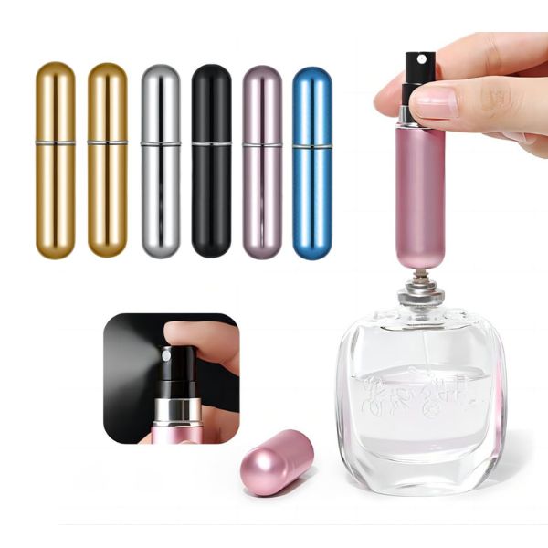 Mini Refillable Perfume Portable Atomizer Bottle Refillable Perfume Spray (5ml - pack of 6 ) - 