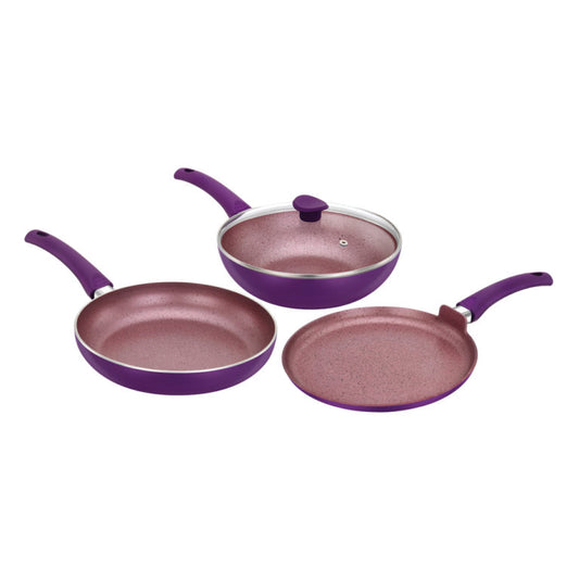 Premier Granite Non Stick Cookware 4 Pcs Combo Set - 