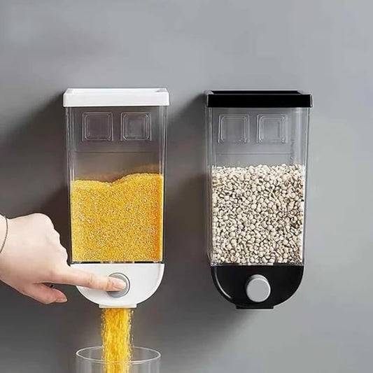 Push Button Wall Mounted Food Dispenser Grocery Storage Container (Pack of 2) - 