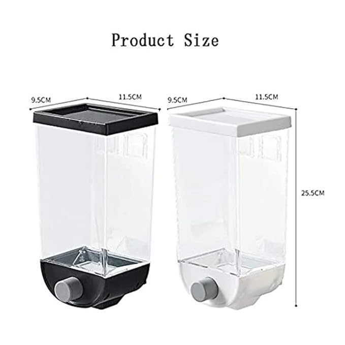 Push Button Wall Mounted Food Dispenser Grocery Storage Container (Pack of 2) - 