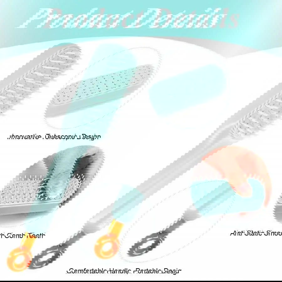 Self-cleaning Anti-static Massage Comb for Adults and Kids - 