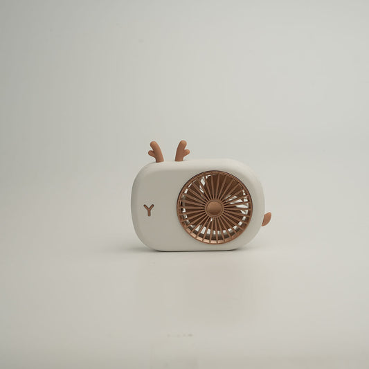 USB Outdoor Fan - Mini Portable Handheld Electric USB Outdoor Fan Deer Themed - Rechargeable Battery Included for Home, Office, and Travel - owleto