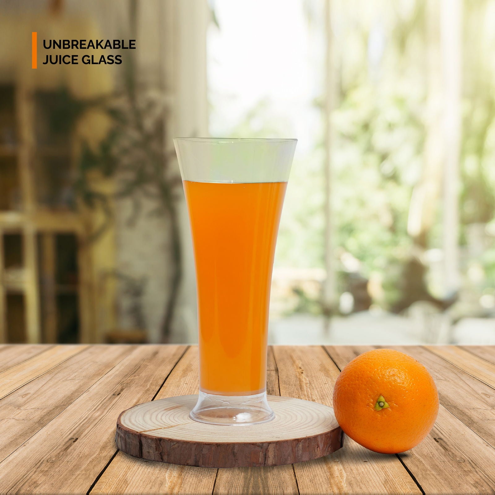 Unbreakable Transparent Juice Glass |Acrylic Glassware and  100 % Food Grade | 6 pcs Set - 